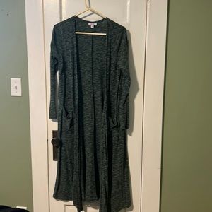 Lula Roe: Long Cardigan in Emerald Green - LIKE NEW